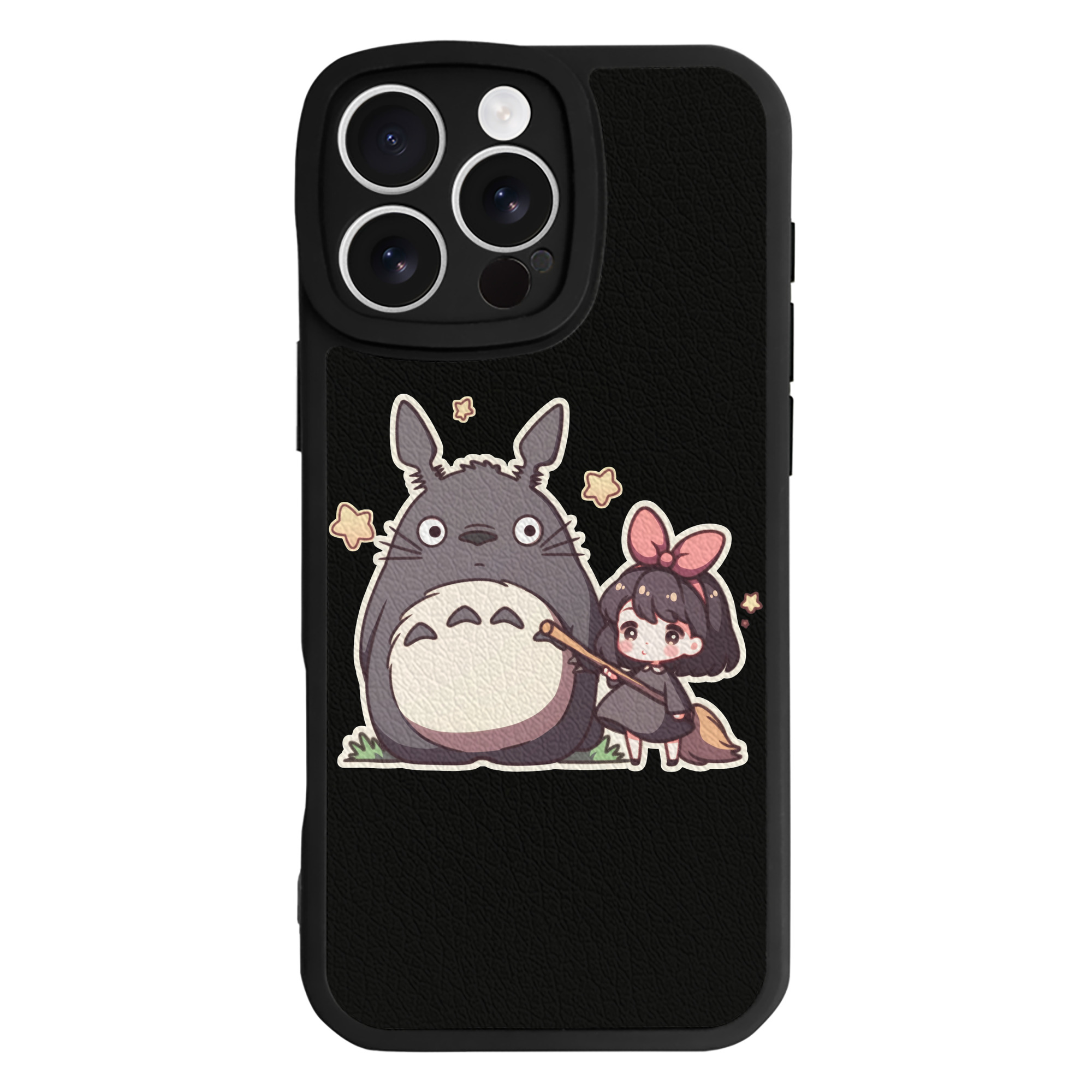 （画像用） となりのトトロ 草壁メイ 草壁サツキ My Neighbor Totoro Satsuki Kusakabe Mei Kusakabe 【iPhone 16シリーズ対応】シリコンスマホケース（レザー調） 材質：シリコン